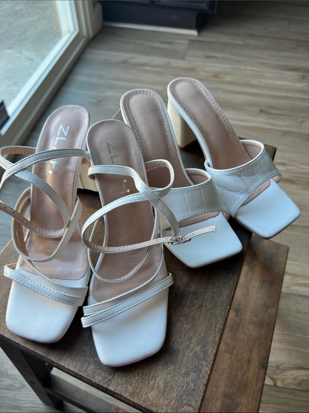 Bundle of Women's White Heels, Sz 6 both NWT